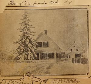 Residence of Mrs. Jerusha Baker, South Yarmouth, Mass. in the snow