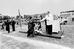 Andrew Quigley hands out diplomas