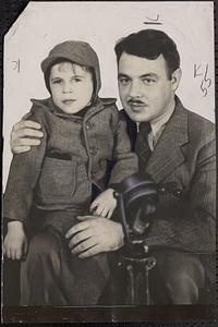 Jimmy Ybarbo with this uncle, Charles Bailey, at Westover Field, Chicopee Falls, Mass.