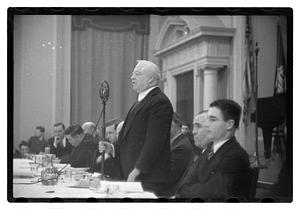 Boston Parks Football Leagues 1937 event, Commissioner William Long standing