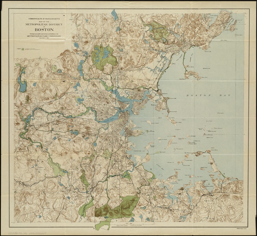 Map of the metropolitan district of Boston, Massachusetts