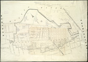 [Plan of real estate in Charlestown, showing park laid out]