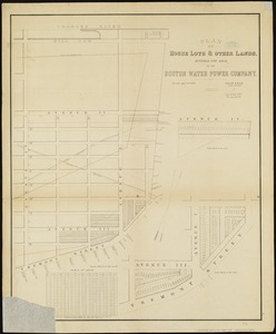 Plan of house lots & other lands offered for sale by the Boston Water Power Company