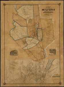 A map of the town of Milford, Worcester County, Massachusetts