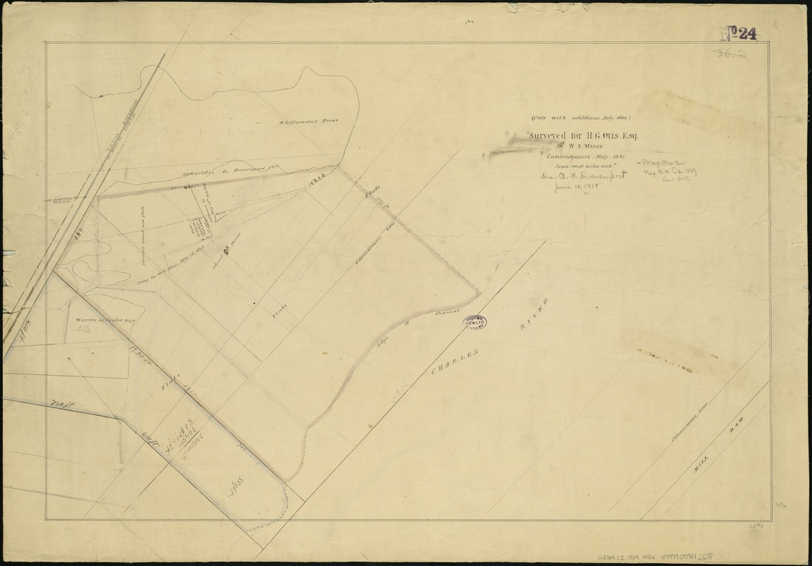 [Plan of property in the Cambridgeport marshes]