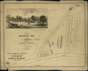 Plan of building lots and land in Cambridge & Somerville belonging to Mr. Ozias Morse