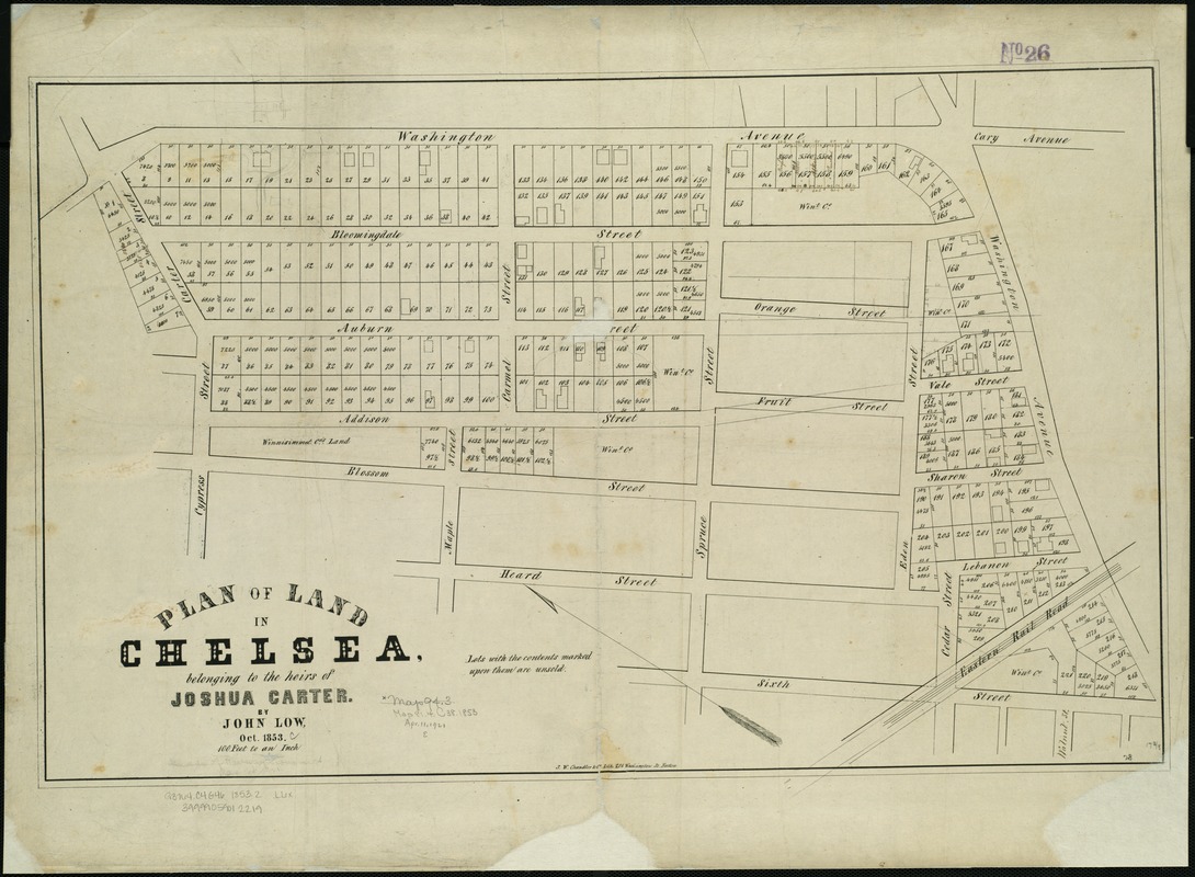 Plan of land in Chelsea belonging to the heirs of Joshua Carter