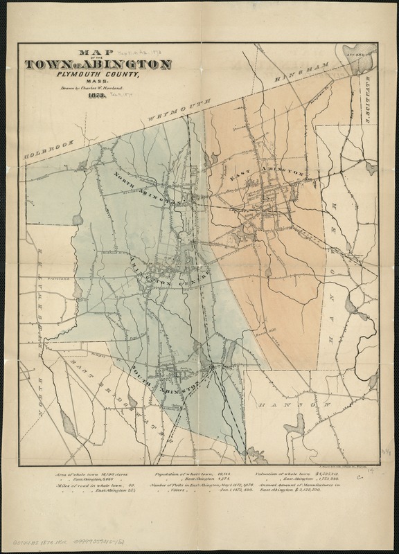 Map of the town of Abington Plymouth County, Mass