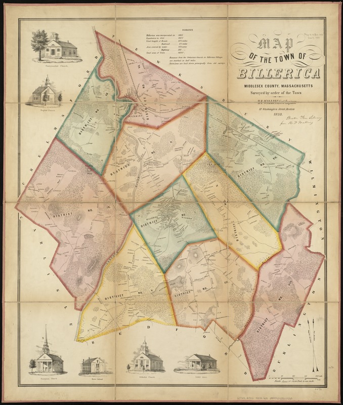 Map of the town of Billerica, Middlesex County, Massachusetts