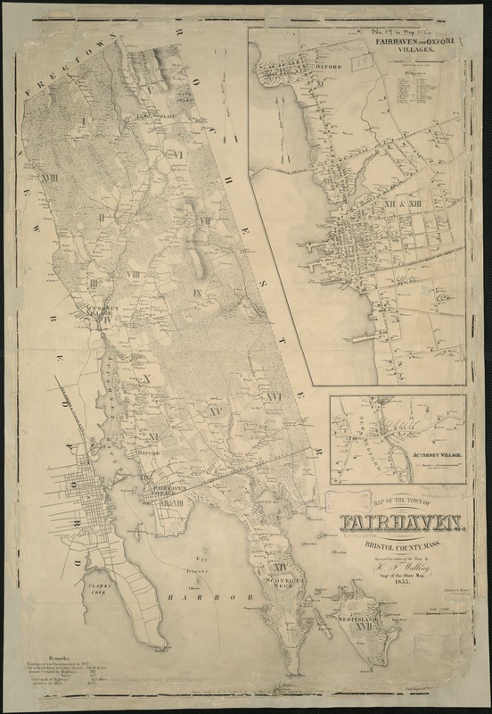 Map of the town of Fairhaven, Bristol County, Mass
