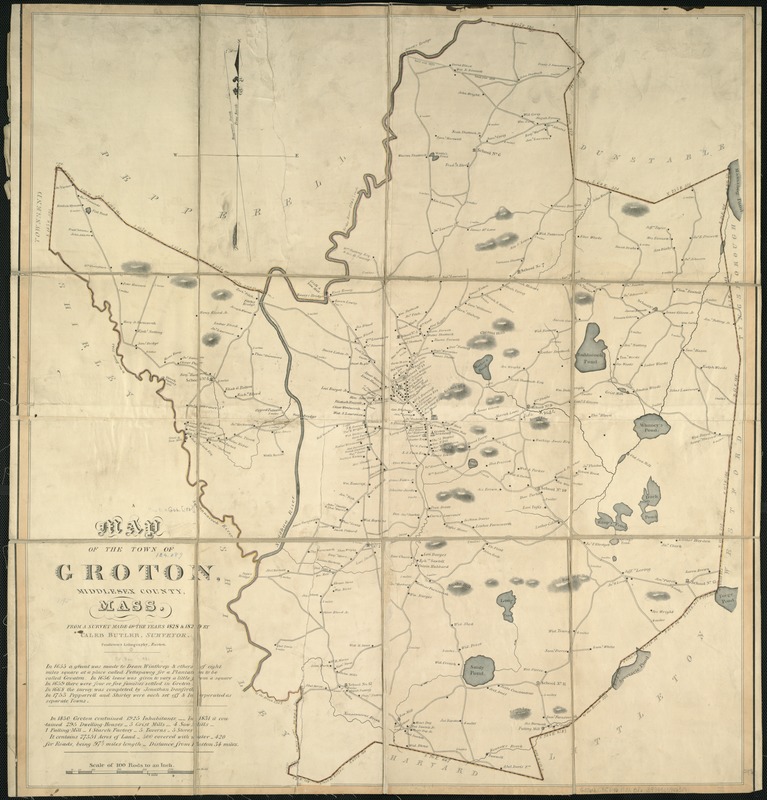 A Map Of The Town Of Groton Middlesex County Mass Norman B 