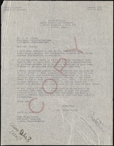 Letter to the Lexington Civil Defense Committee requesting information about civil defense for a radio program, 1941