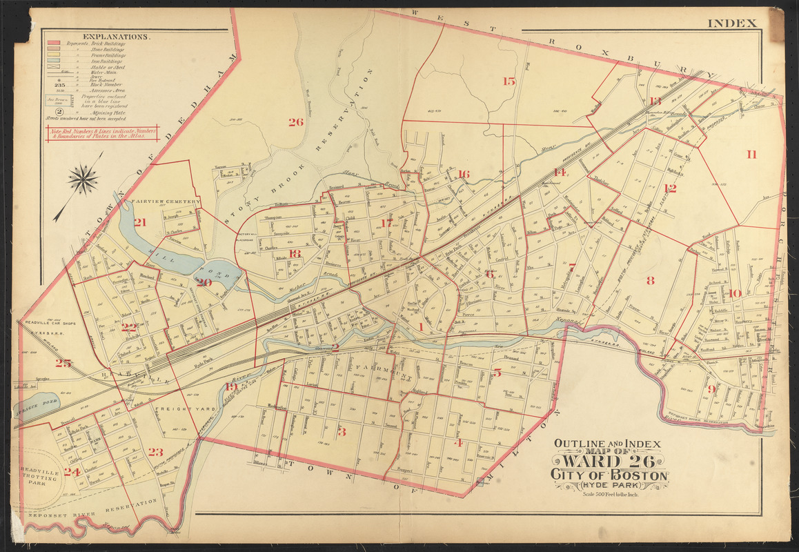 Outline and index map of ward 26, city of Boston, Hyde Park