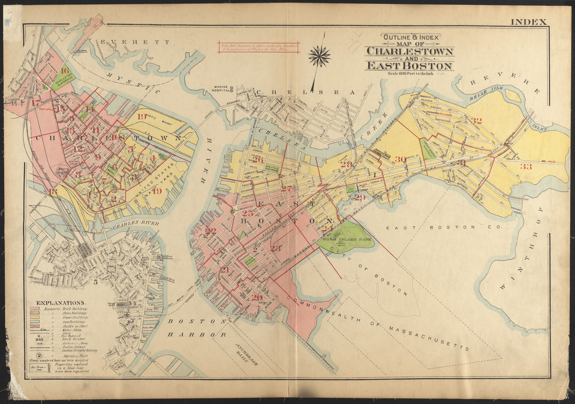 Outline & index map of Charlestown and East Boston