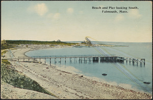 Beach and Pier looking South, Falmouth, Mass.