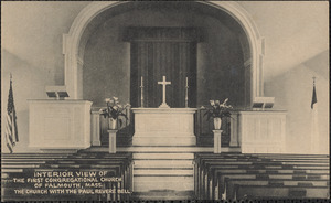 Interior View of the First Congregational Church of Falmouth, Mass. The Church with the Paul Revere Bell.