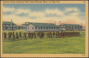 Infantry Group in Bayonet Drill, Camp Edwards, Mass., on Cape Cod