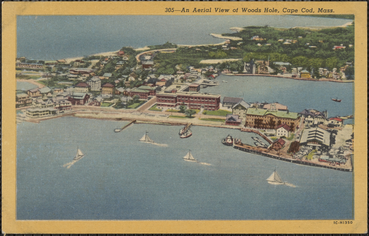 An aerial view of Woods Hole, Cape Cod, Mass.