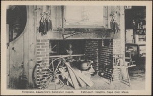 Fireplace, Lawrence's Sandwich Depot, Falmouth Heights, Cape Cod, Mass.