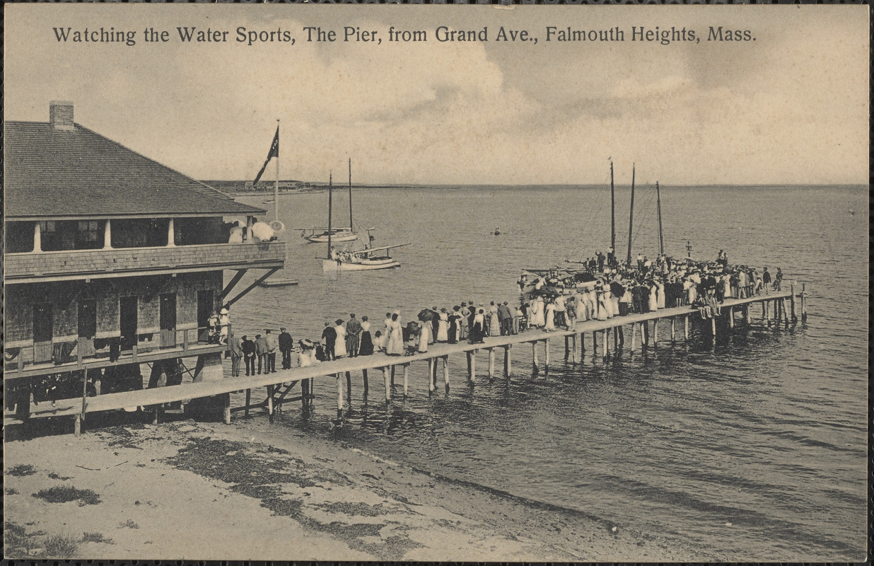 Watching the Water Sports, The Pier, from Grand Ave., Falmouth Heights, Mass.