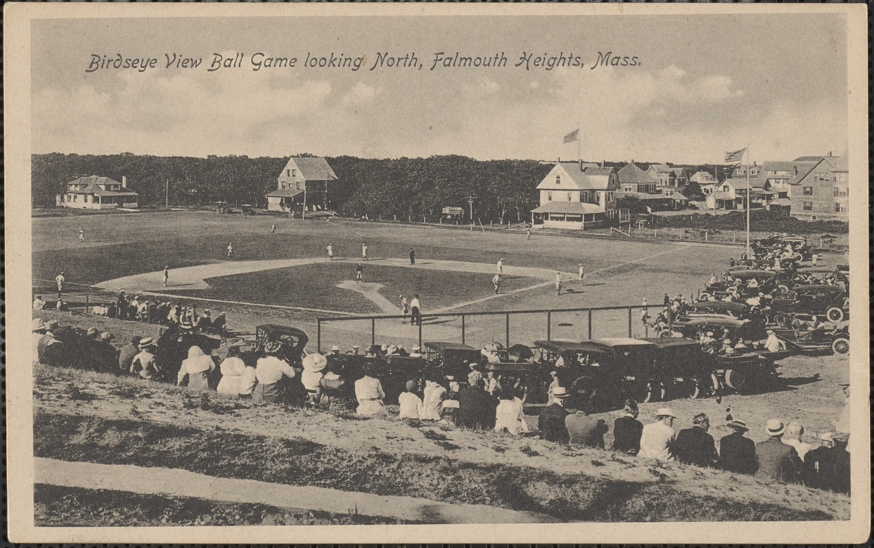 Birdseye View Ball Game looking North, Falmouth Heights, Mass.