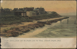 Bathing Beach and the Heights from the Wharf, Falmouth Heights, Mass.