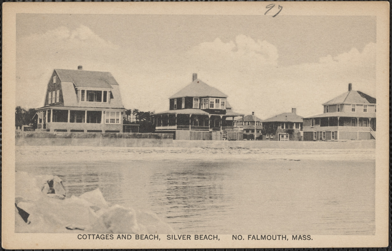 Cottages and Beach, Silver Beach, No. Falmouth, Mass.