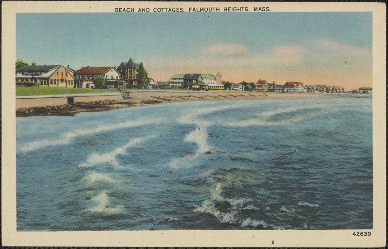 Beach and Cottages, Falmouth Heights, Mass.