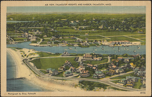Air View, Falmouth Heights and Harbor, Falmouth, Mass.