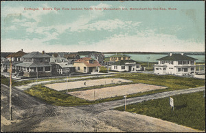 Cottages, Bird's Eye View looking North from Menauhant Inn, Menauhant-by-the-Sea, Mass.