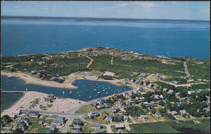 Air View New Silver Beach, Wild Harbor and Nyes Neck, North Falmouth, Mass., on Cape Cod