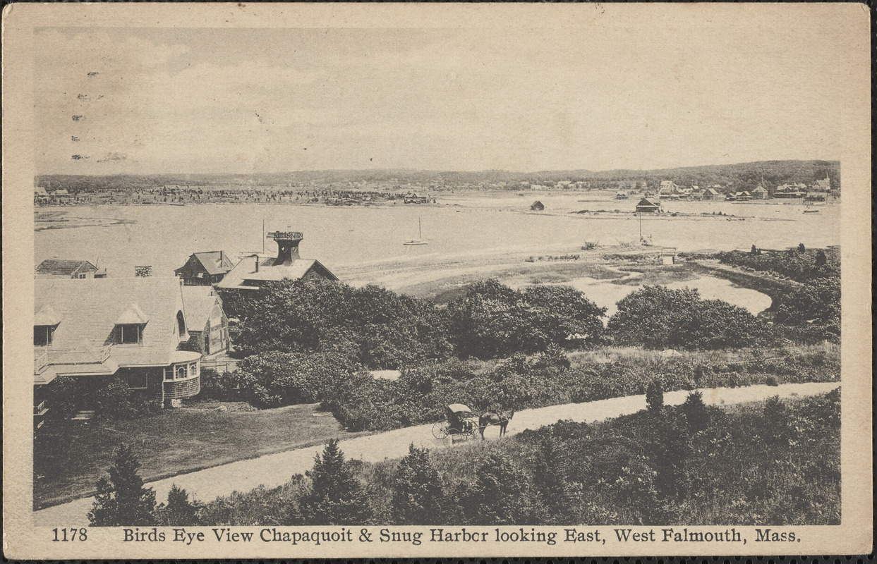 Birds Eye View Chapaquoit & Snug Harbor looking East, West Falmouth