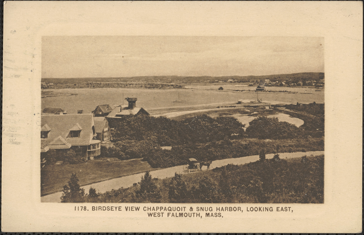 Birds Eye View Chapaquoit & Snug Harbor looking East, West Falmouth