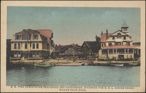 U. S. Fish Commission Residence and Hatcheries, (Showing the M. B. L. Dining Room,) Woods Hole, Mass.