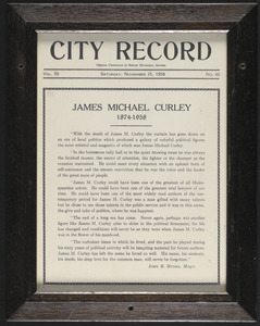 City Record. James Michael Curley, 1874-1958