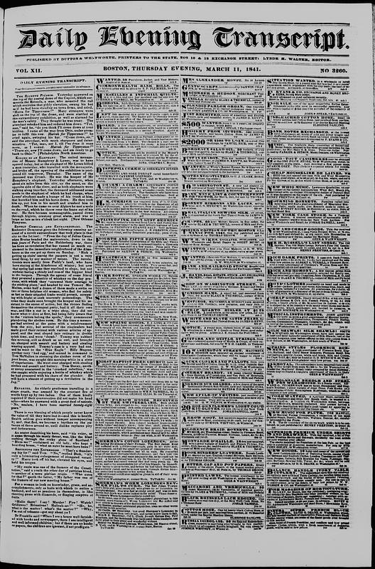 Daily Evening Transcript. March 11, 1841 - Digital Commonwealth