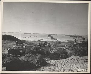 "Ducks" of the Fifth Army coming ashore and moving inland