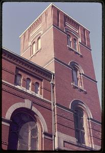 St. Mary's Church tower from Endicott Street Boston North End