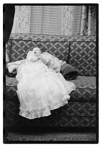 Unidentified baby, possibly in a christening gown
