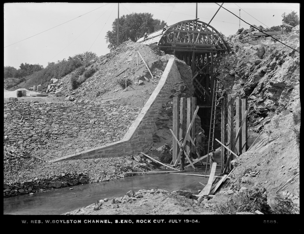 Wachusett Reservoir, West Boylston channel, rock cut at southerly end