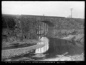 Wachusett Reservoir, Worcester, Nashua & Portland Railroad bridge over Stillwater River, Oakdale, West Boylston, Mass., Jul. 18, 1904