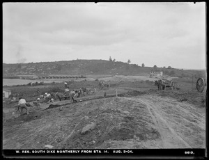Wachusett Reservoir, South Dike, northerly from station 14, Boylston; Clinton, Mass., Aug. 3, 1904