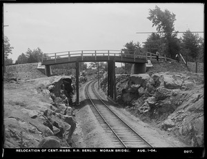 Relocation Central Massachusetts Railroad, Moran Bridge, Berlin, Mass., Aug. 1, 1904