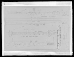 Engineering Plans, Distribution Department, Valves, Specials, Submerged Pipe, Pile Foundation, Cambridge Parkway near Magazine Street, Cambridge, Charles River, March 1898; revised to August 1905, Cambridge, Mass., Aug. 1905