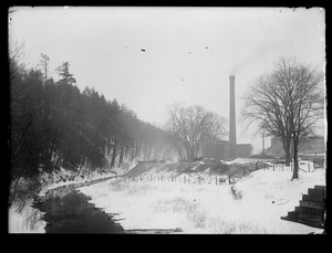 Wachusett Department, Nashua River, upstream from railroad bridge below Lancaster Mills, Clinton, Mass., Feb. 18, 1916