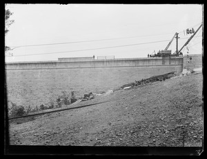 Wachusett Dam, downstream face, westerly hillside, Clinton, Mass., 1905
