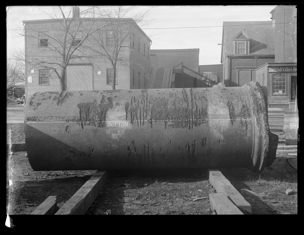 Electrolysis, 48-inch pipe pitted by electrolysis, removed from Boylston Street, Cambridge, Mass., Nov. 1910