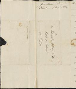 Jon Benniss to George Coffin, 8 September 1832