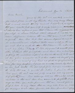 Benjamin Hobart to Uncle, 31 January 1855