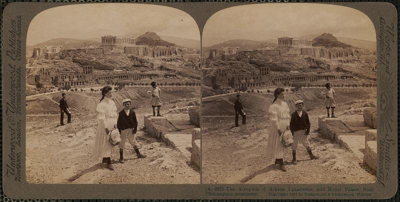 The Acropolis of Athens, Lykabettos and Royal Palace, from Philopappos monument